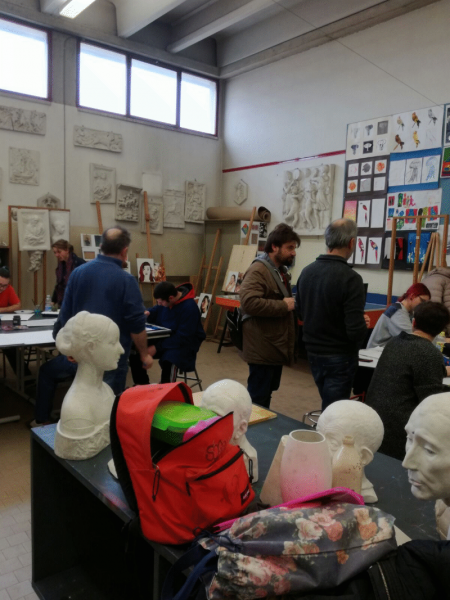 Vallonara nei laboratori del Liceo artistico di Nove